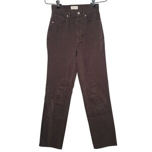 PacSun Dad Jean Brown High Waisted Relaxed Straight Leg Button Fly Size 24